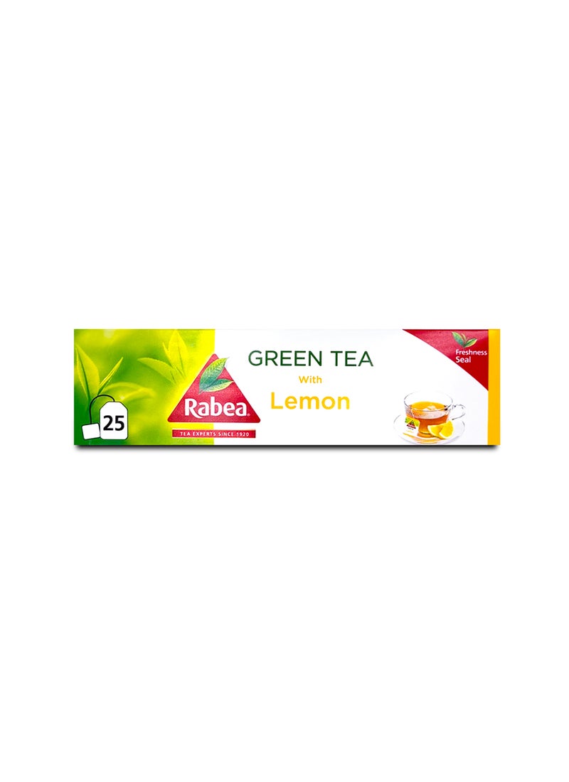 Rabea tea Naturally Green Tea With Lemon 25 Teabags (40g) - Image 1